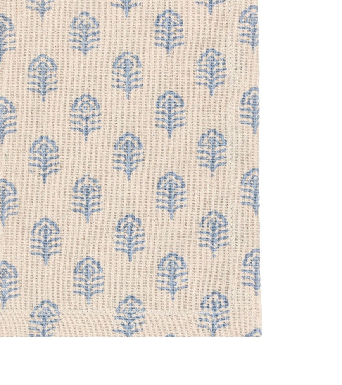 Floral Stamp Napkin Blue 4pk