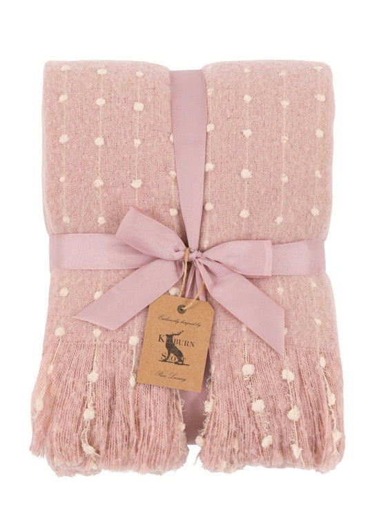 Dottie Faux Mohair Throw Rose