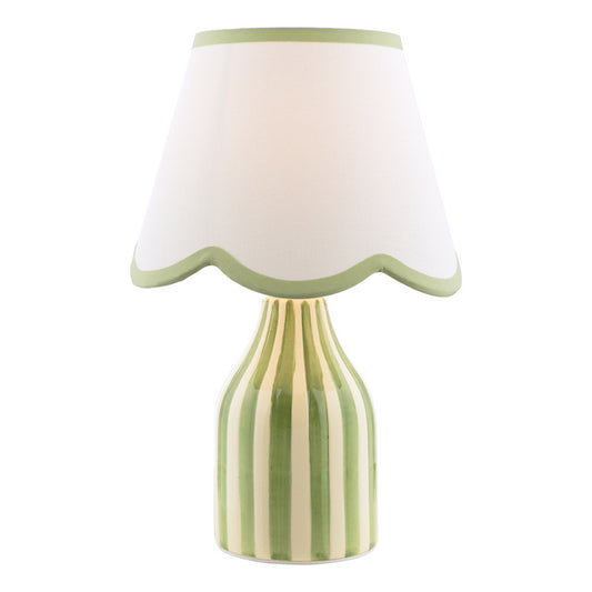 Aimee Table Lamp Twin Pack Green