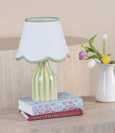 Aimee Table Lamp Twin Pack Green