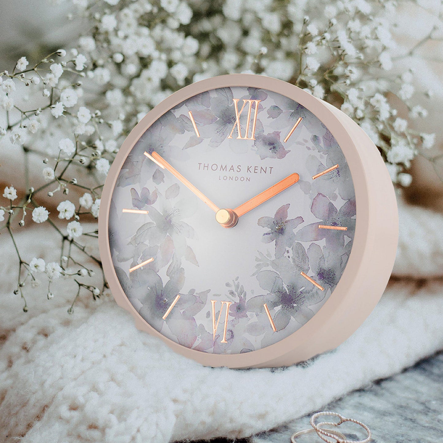 5" Crofter Mantel Clock Dusty Pink