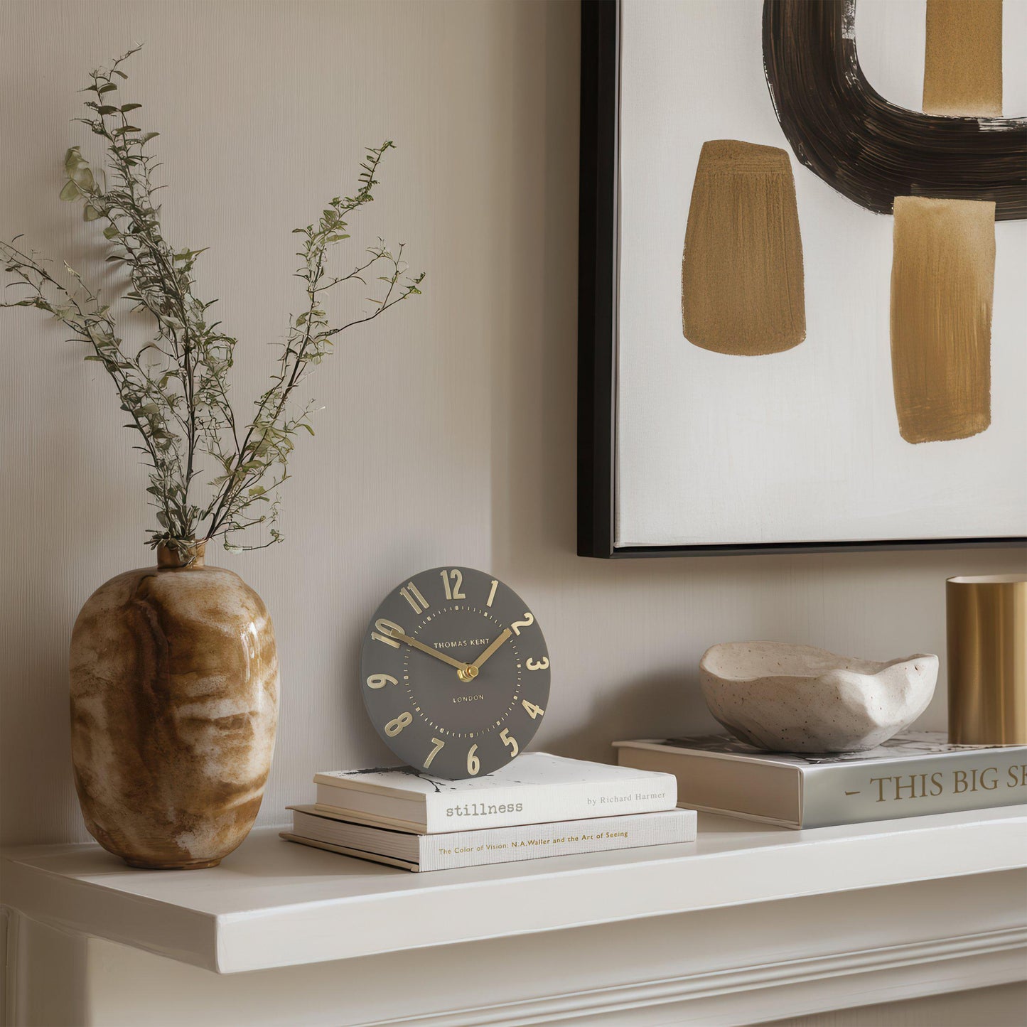 6"Thomas Kent Mulberry Mantle Clock Espresso