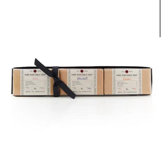Rose, Bluebell & Amber Soap Gift Set Trio