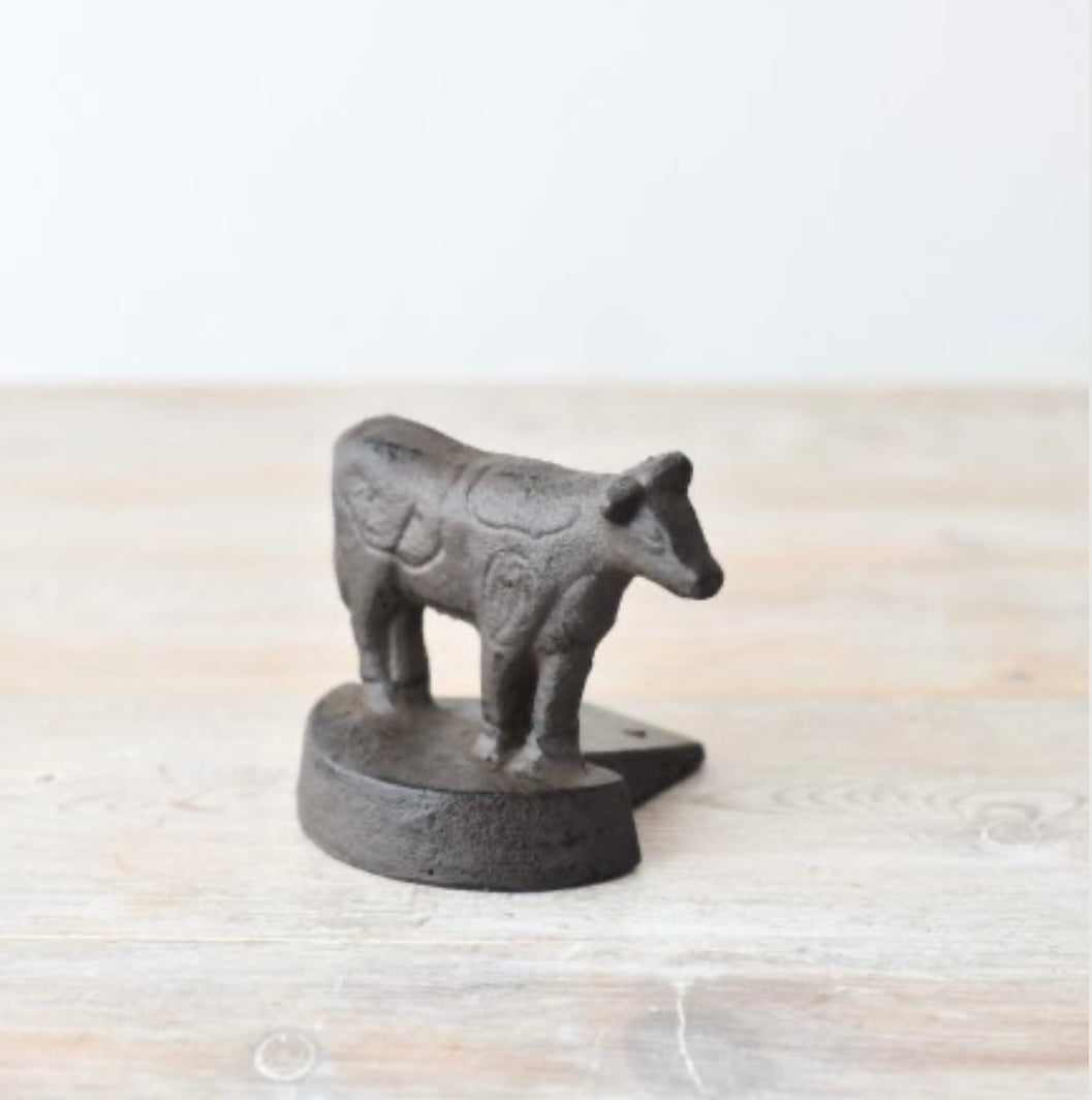Cast Iron Cow Doorstop Wedge