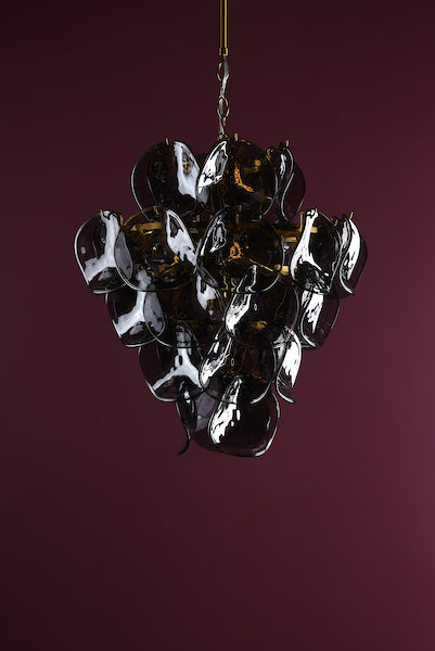 Genoa 8lt Pendant Brass & Smoked Glass