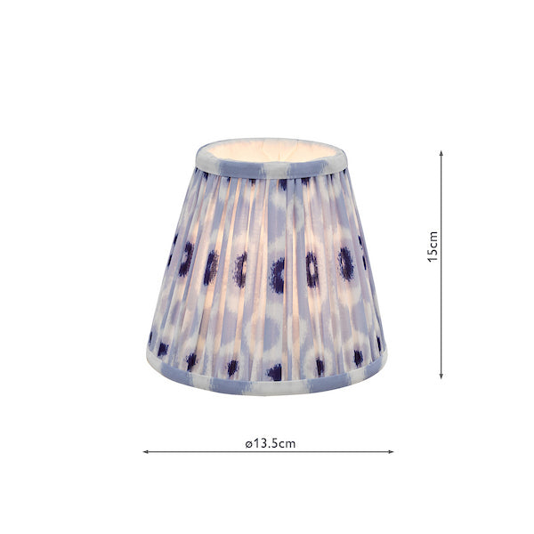 Ikat Blue Cotton Candle Shade