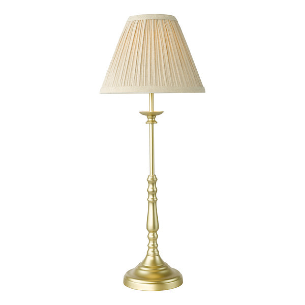 Judy Table Lamp Satin Black With Natural Pleated Shade