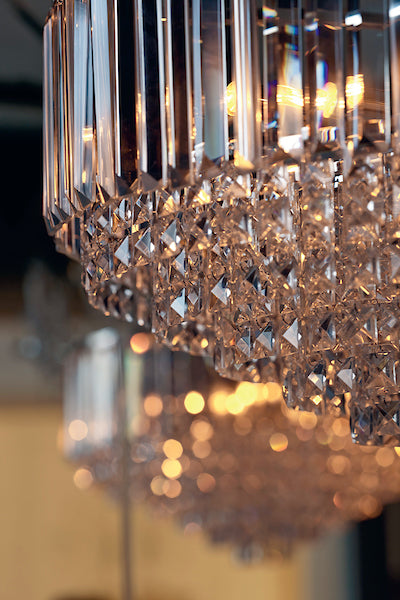 Laura Ashley Vienna 3 Light Semi-Flush Crystal & Antique Brass Ceiling Light
