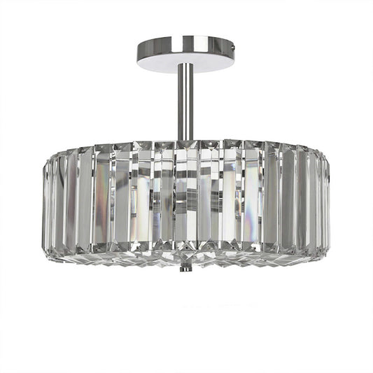 Fernhurst 3 Light Semi Flush Crystal & Polished Chrome