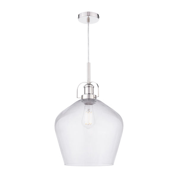 Rye 1 Light Pendant Polished Nickel Clear Glass