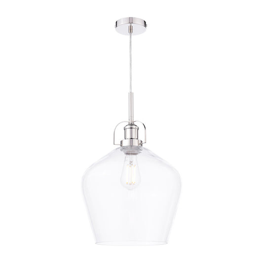Rye 1 Light Pendant Polished Nickel Clear Glass