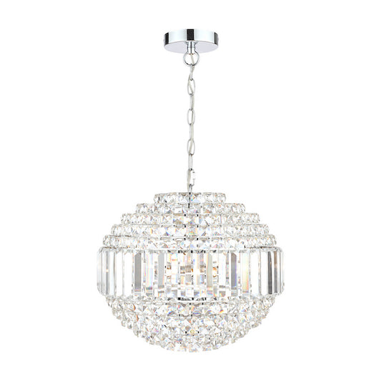 Vienna 5 Light Chandelier Crystal & polished Chrome