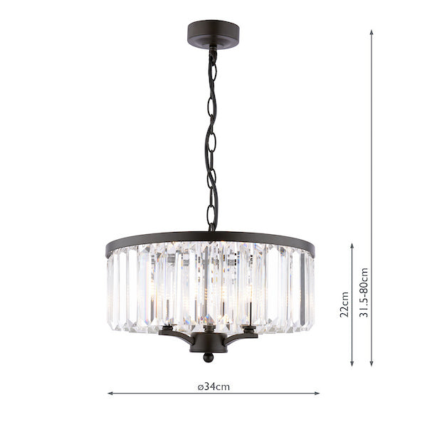 Laura Ashley Elwood 3 light pendant