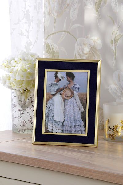 Harrison 4" x 6" Brass and Blue Photo Frame