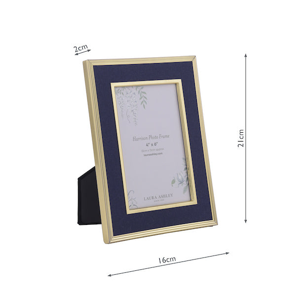 Harrison 4" x 6" Brass and Blue Photo Frame