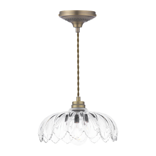 Bexwell 1 Light Pendant Matt Antique Brass and Glass