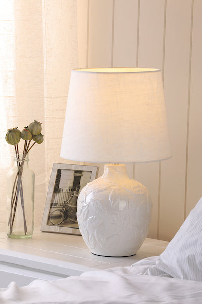 Laura Ashley Redhall Table Lamp White Ceramic