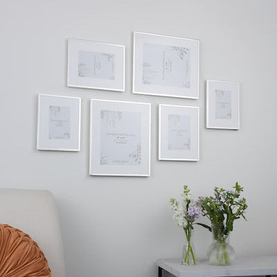 Alisa Gallery Wall Photo Frame Set of 6 Polished Silver