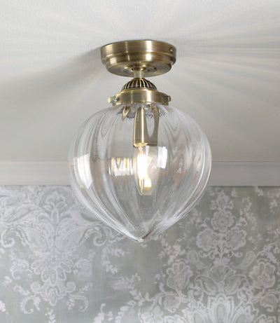 Whitham Bathroom Semi Flush Matt Antique Brass