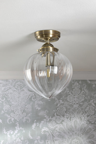 Whitham Bathroom Semi Flush Matt Antique Brass