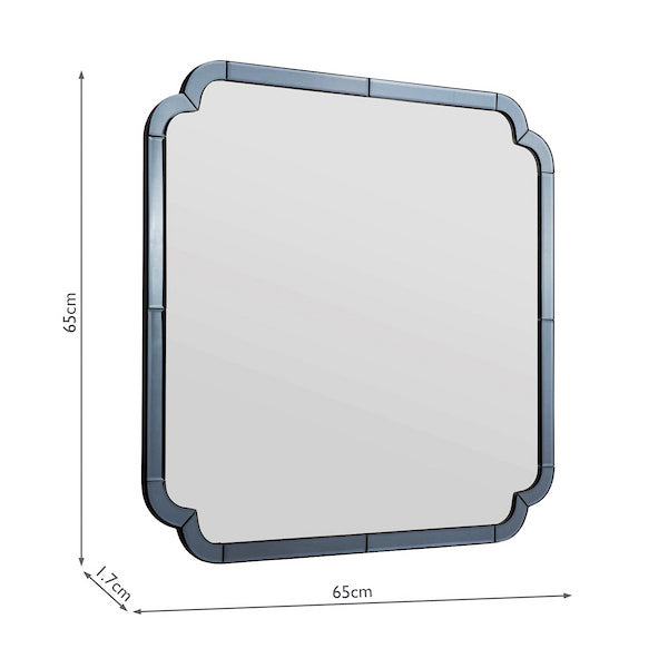Martham Blue Edge Square Mirror