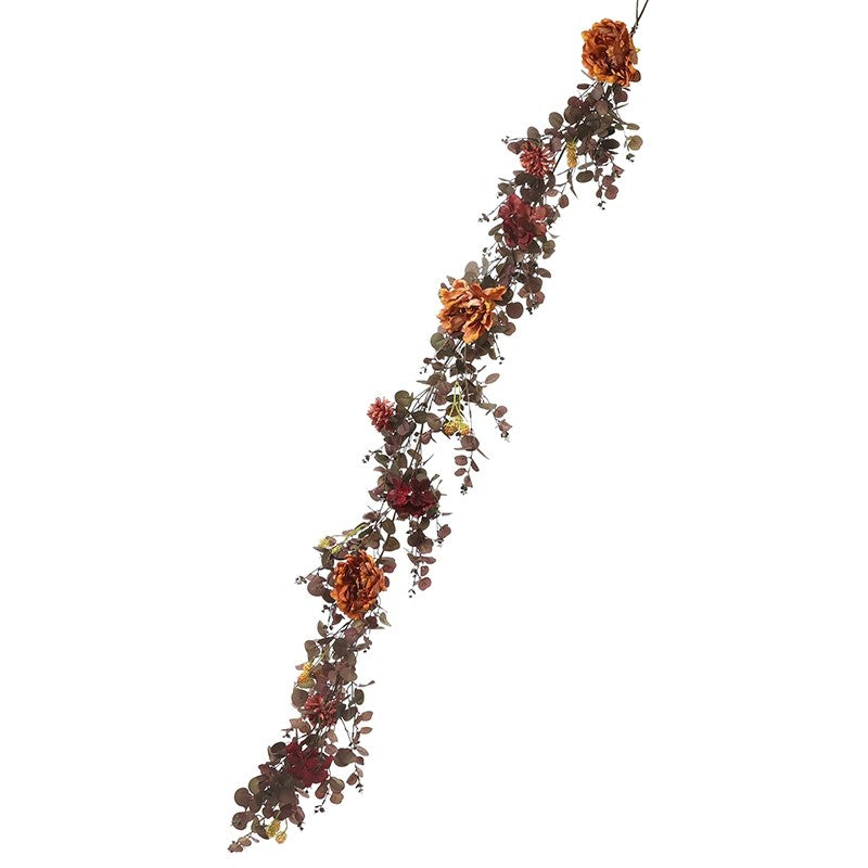 Rustic Autumn Garland With Orange Flowers