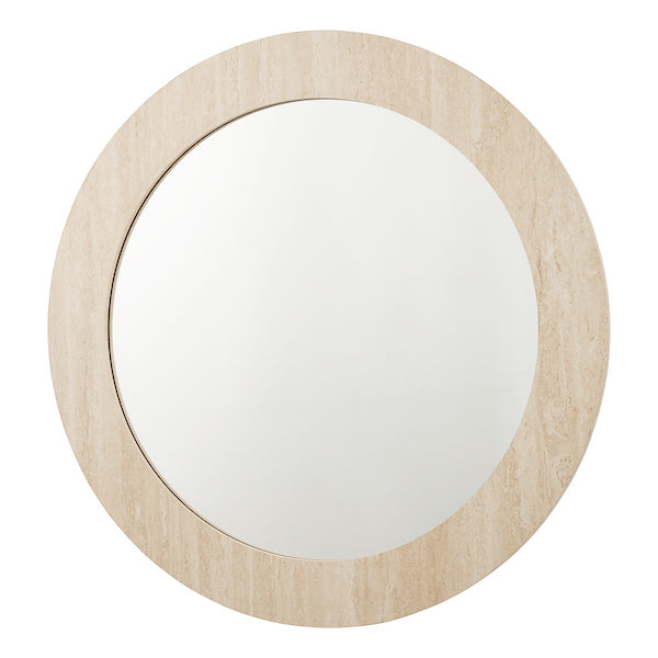 Ioana Round Mirror Travertine Effect 80cm