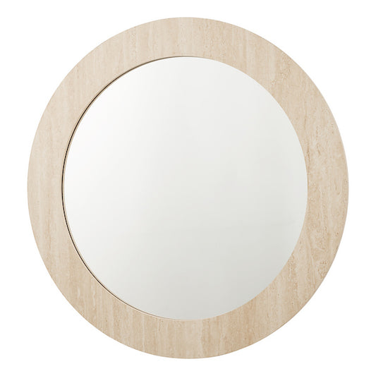 Ioana Round Mirror Travertine Effect 80cm