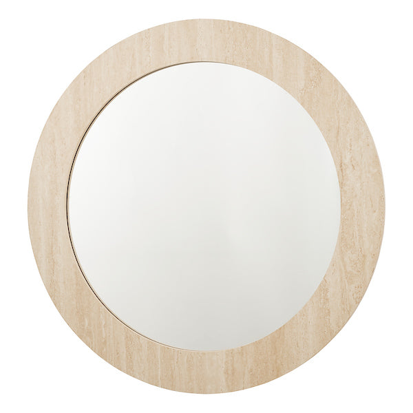 Ioana Round Mirror Travertine Effect 80cm