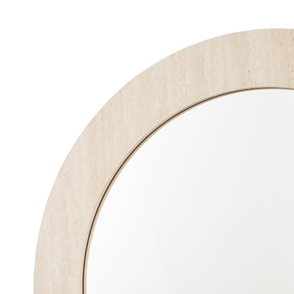 Ioana Round Mirror Travertine Effect 80cm