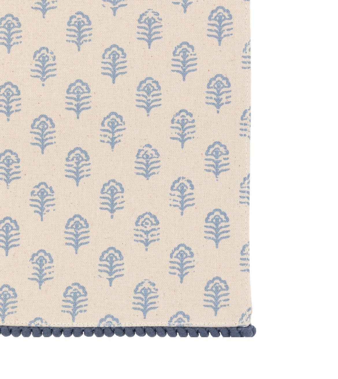 Fleur Stamp Table Runner Blue