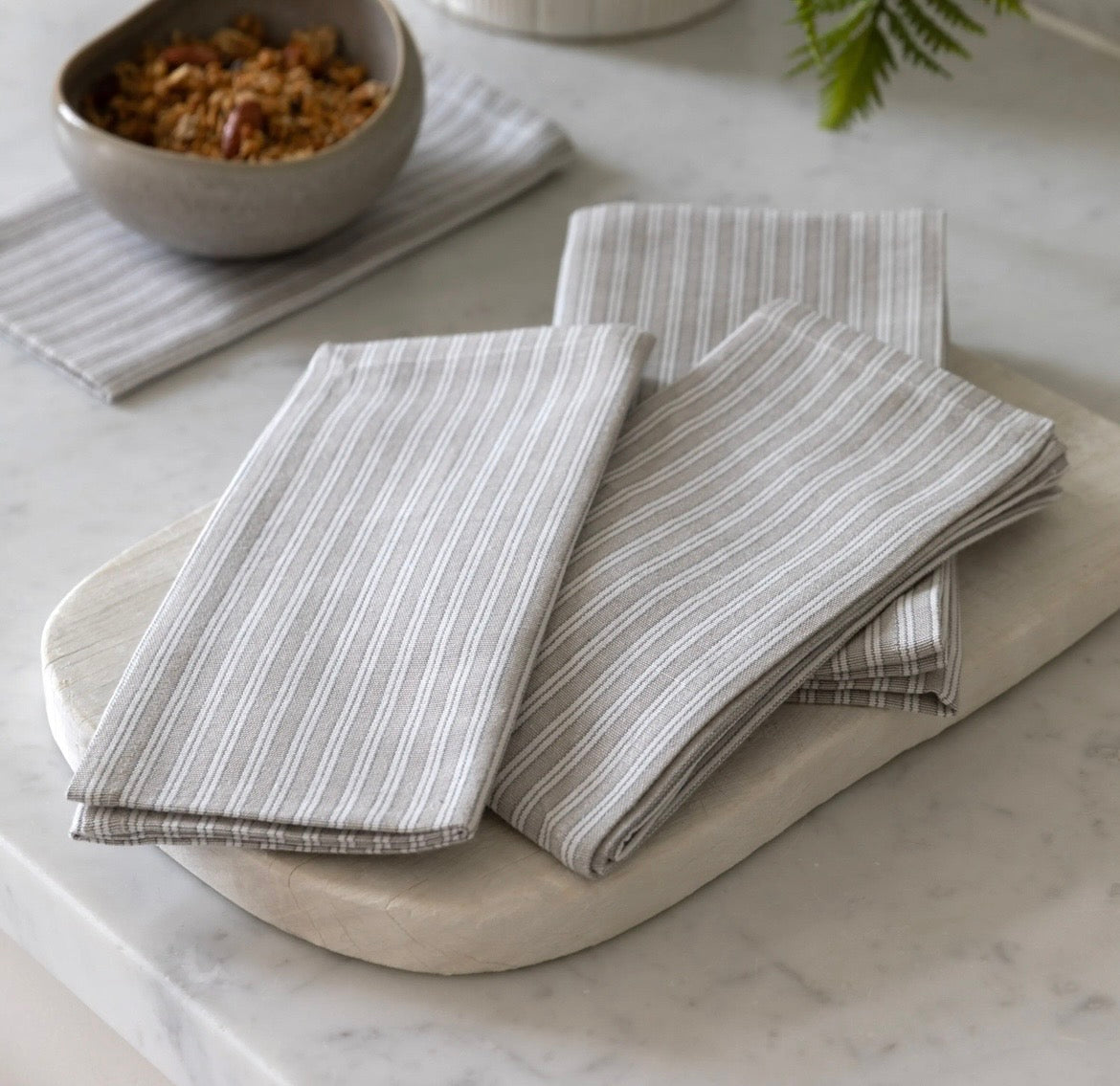 Woven Striped Napkin Grey 4pk