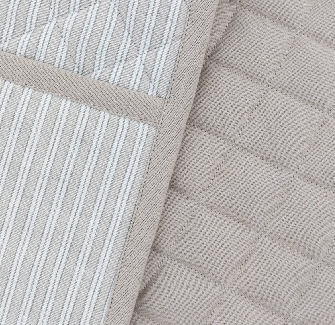 Woven Stripe DoubleOven Glove Grey