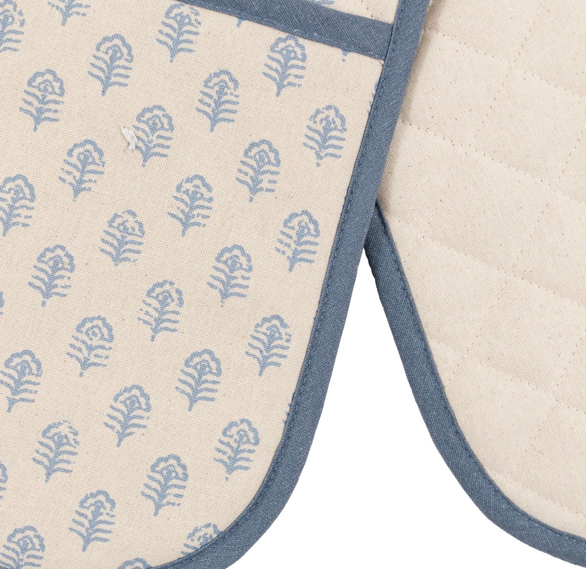 Floral Stamp Oven Glove Blue