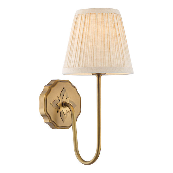Adyara Wall Light Antique Brass with Linen Shade