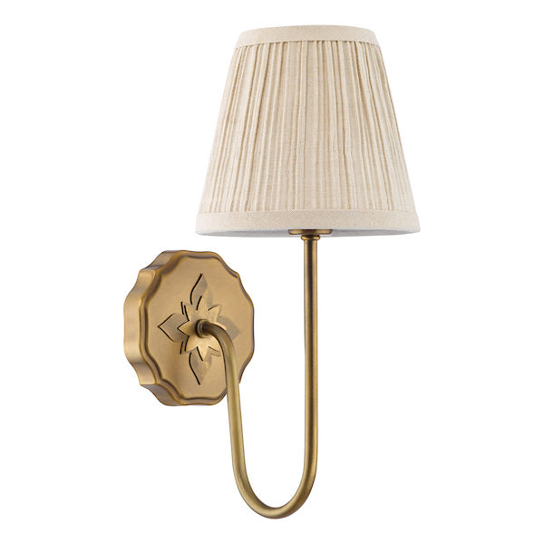 Adyara Wall Light Antique Brass with Linen Shade