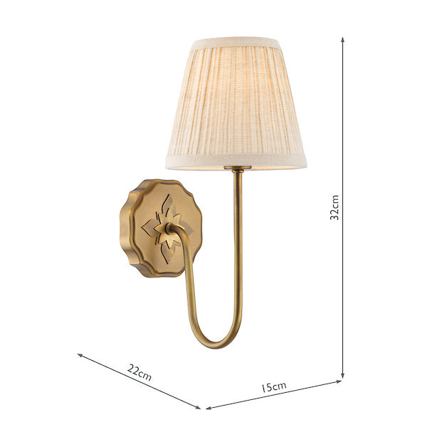 Adyara Wall Light Antique Brass with Linen Shade