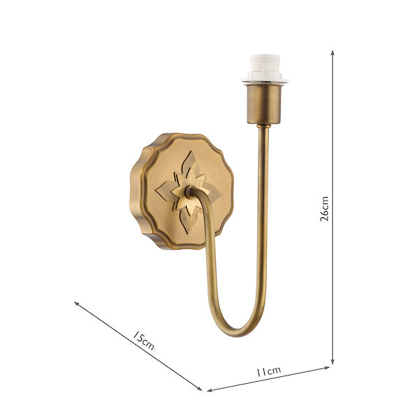 Adyara Wall Light Antique Brass with Linen Shade