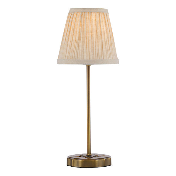 Antique Bronze Twin Pack Table Lamps with Linen Shade.
