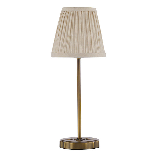 Antique Bronze Twin Pack Table Lamps with Linen Shade.