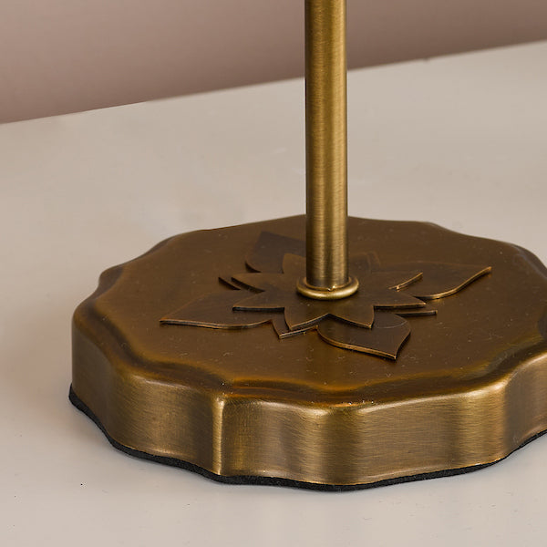 Antique Bronze Twin Pack Table Lamps with Linen Shade.