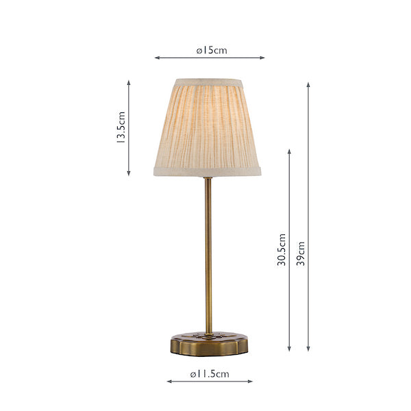 Antique Bronze Twin Pack Table Lamps with Linen Shade.