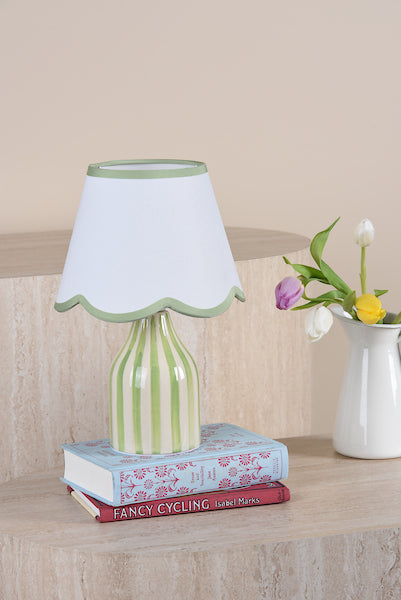 Aimee Table Lamp Twin Pack Green