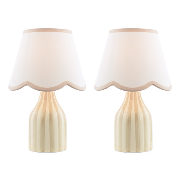 Aimee Table Lamp Twin Pack Taupe