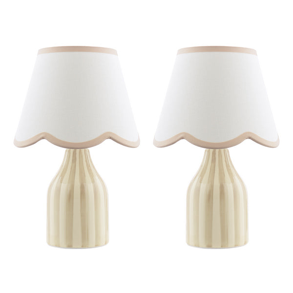 Aimee Table Lamp Twin Pack Taupe