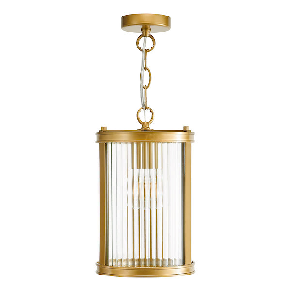 Bianka Pendant Satin Bronze and Ribbed Glass