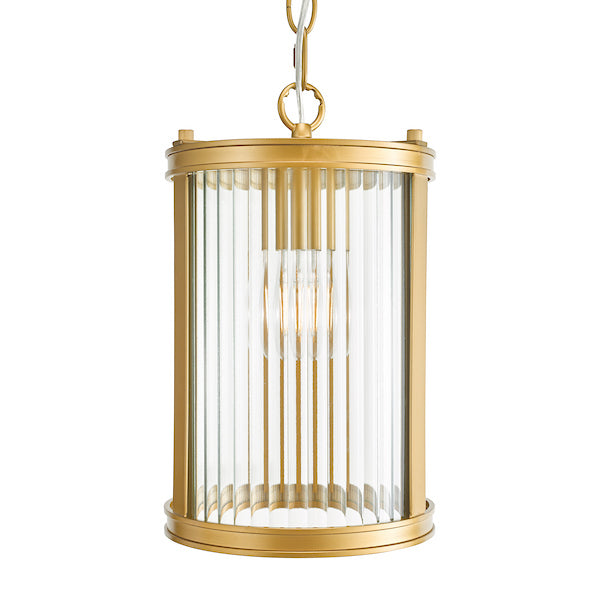 Bianka Pendant Satin Bronze and Ribbed Glass