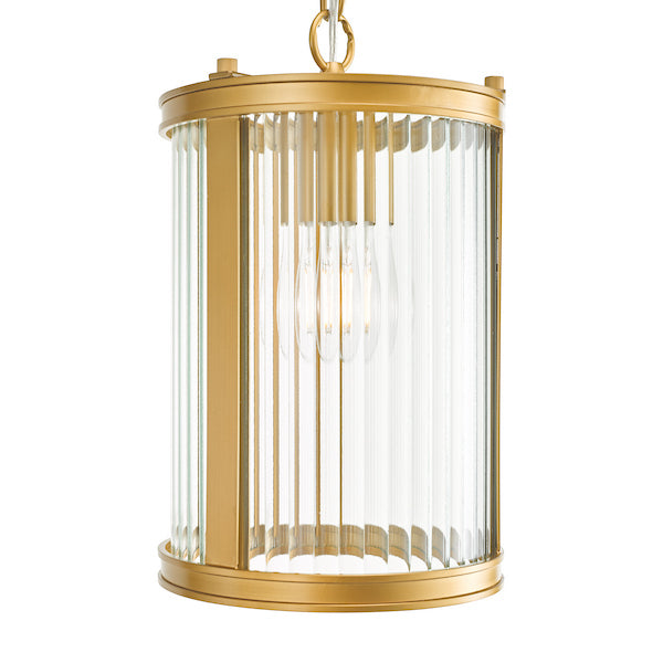Bianka Pendant Satin Bronze and Ribbed Glass