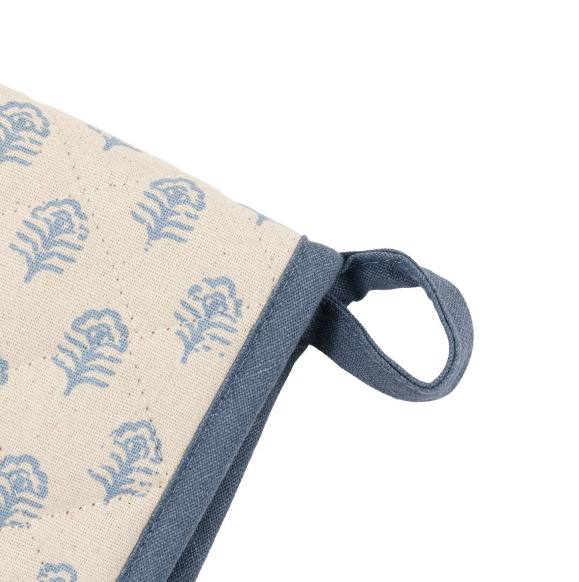Floral Stamp Oven Glove Blue