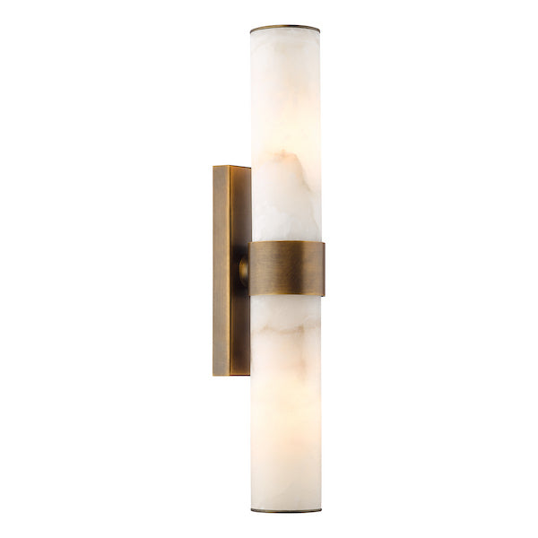 Bronze & Alabaster 2 Light Bathroom Wall Light